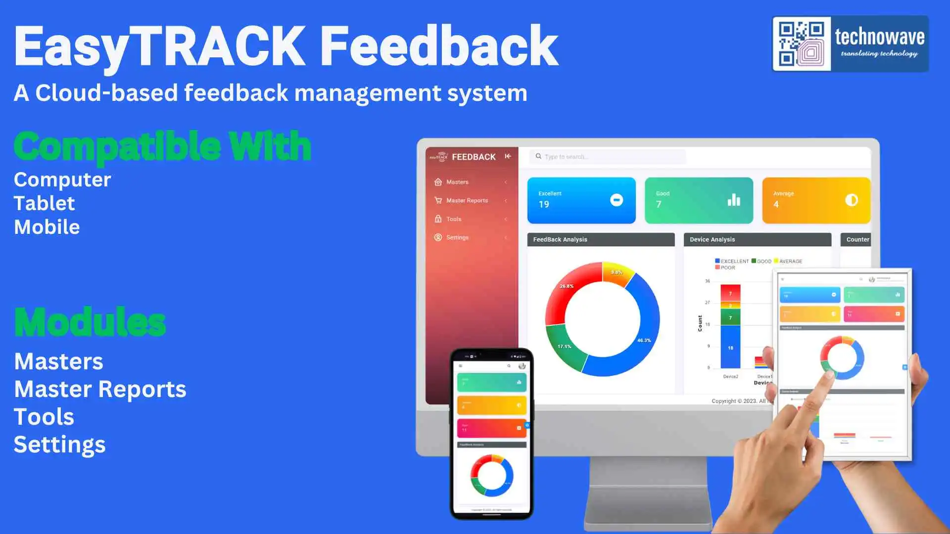 Image showing feedback management solution in laptop,mobile & Tablet by texhnowavegroup.com