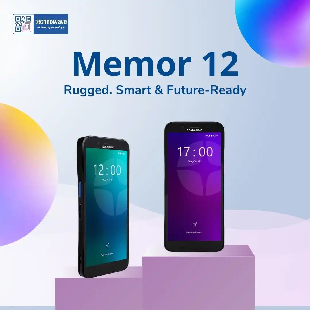 Datalogic Memor 12 – Rugged Android Mobile Computer with 1D/2D Barcode Scanning, 3-Way NFC, Wireless Charging, and Wi-Fi 6E.