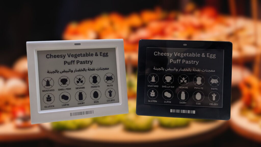 Dynamic, Interactive, and Always Up-to-date Food Information for Your Guests Digital Buffet Tags