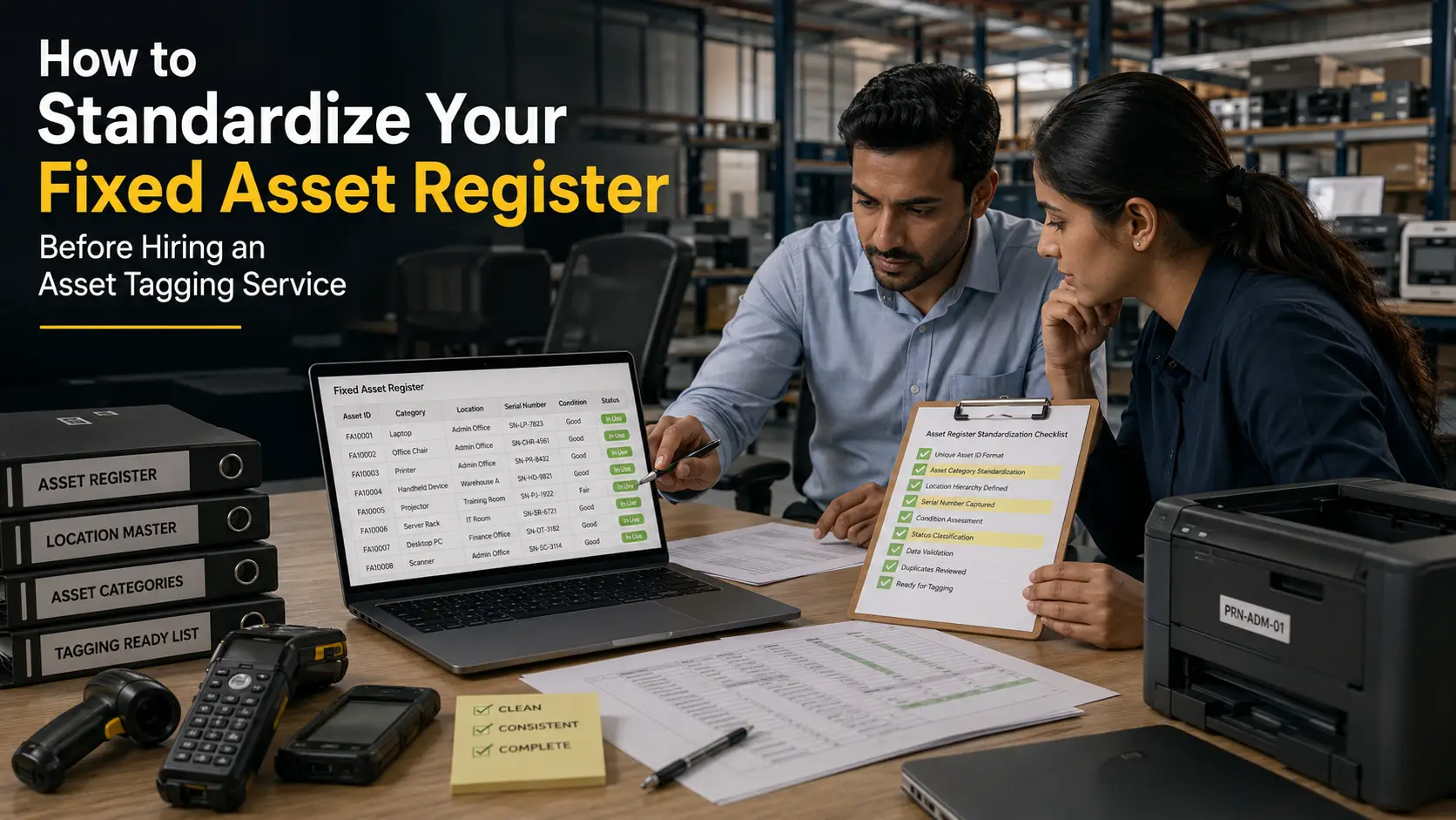 How to Standardize Your Fixed Asset Register Before Hiring an Asset Tagging Service