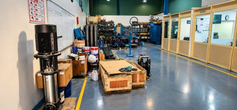 Industrial workshop assets tagged and mapped by the Technowave team
