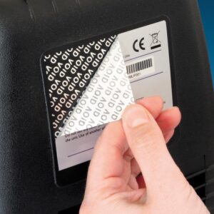 Zebra 8000T Void Matte silver tamper-evident security label